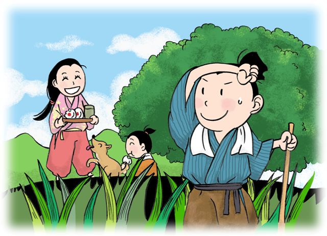 創作昔話『鎹祭』：ご神木を囲み、助け合って暮らす村人たち