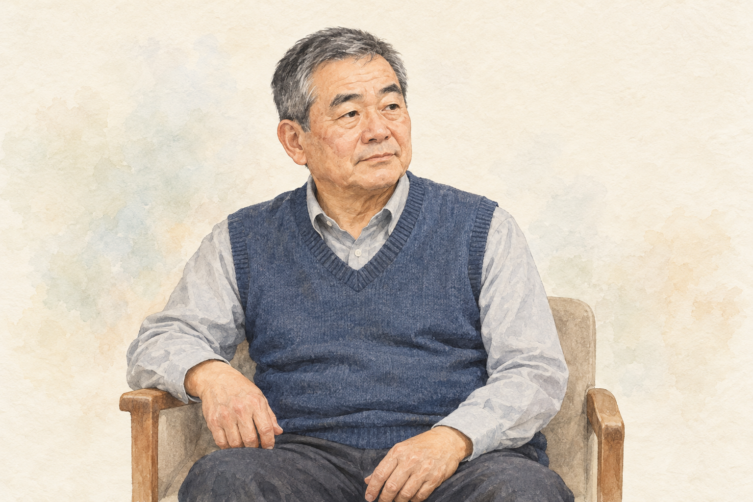 親のマンションの売買を相談する60代男性のイメージイラスト