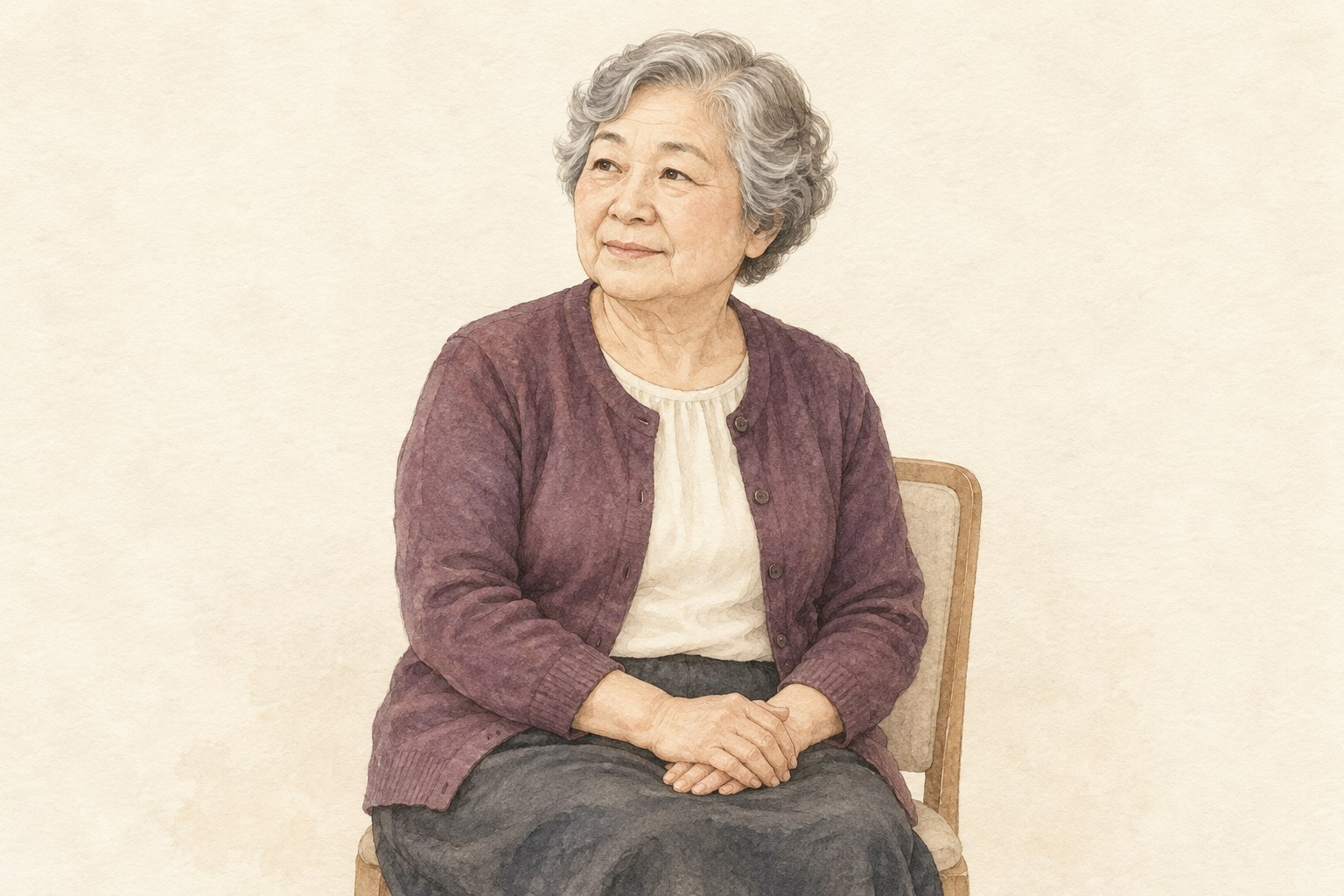 住み替えを考える70代女性のイメージイラスト