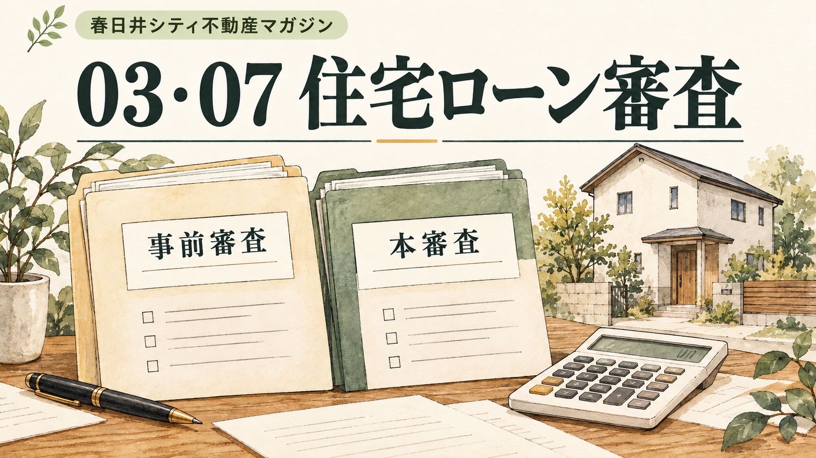 03・07｜住宅ローン審査の流れ｜事前審査と本審査の違い｜春日井シティ不動産マガジン