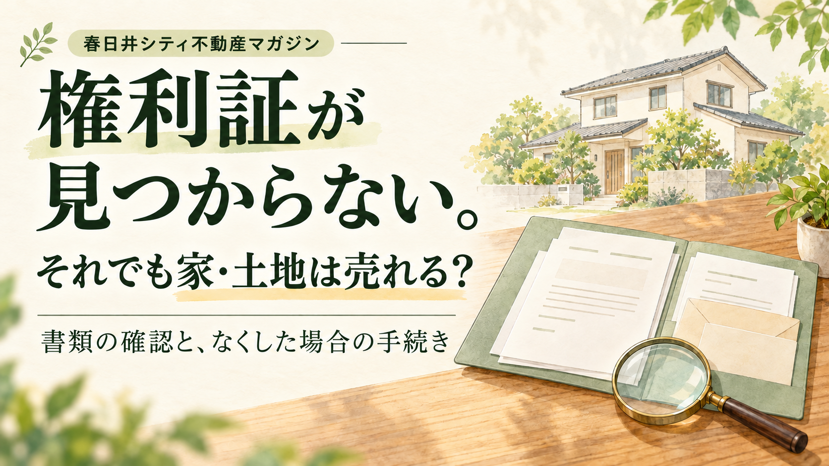 権利証を紛失しても家・土地は売れる？｜春日井シティ不動産マガジン
