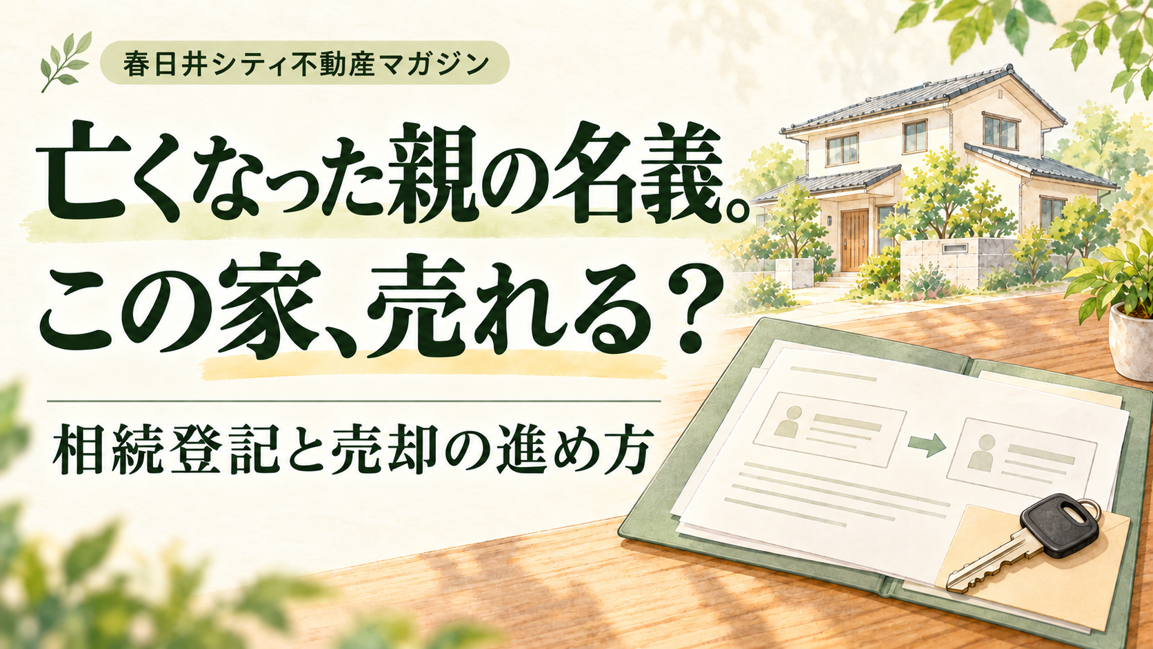 亡くなった親名義の家・土地は売れる？｜春日井シティ不動産マガジン