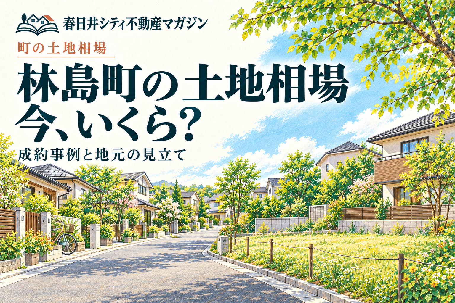林島町の土地相場、今いくら？ 街並みはイメージイラスト