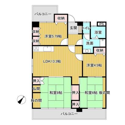 三原ビル鳥居松502｜賃貸マンション・9.3万円／月／84.35㎡／4LDK