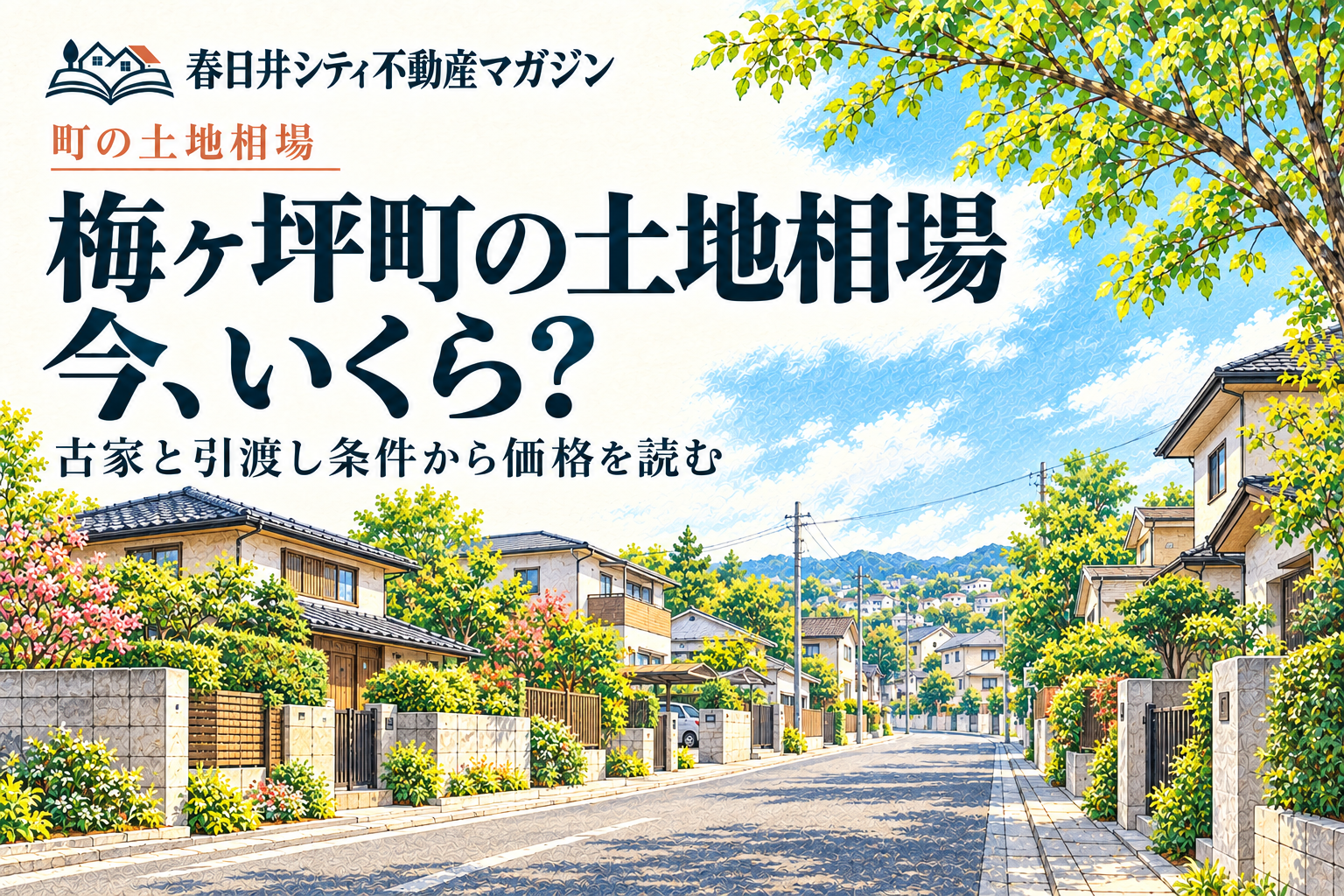 梅ヶ坪町の土地相場、今いくら？ 街並みはイメージイラスト