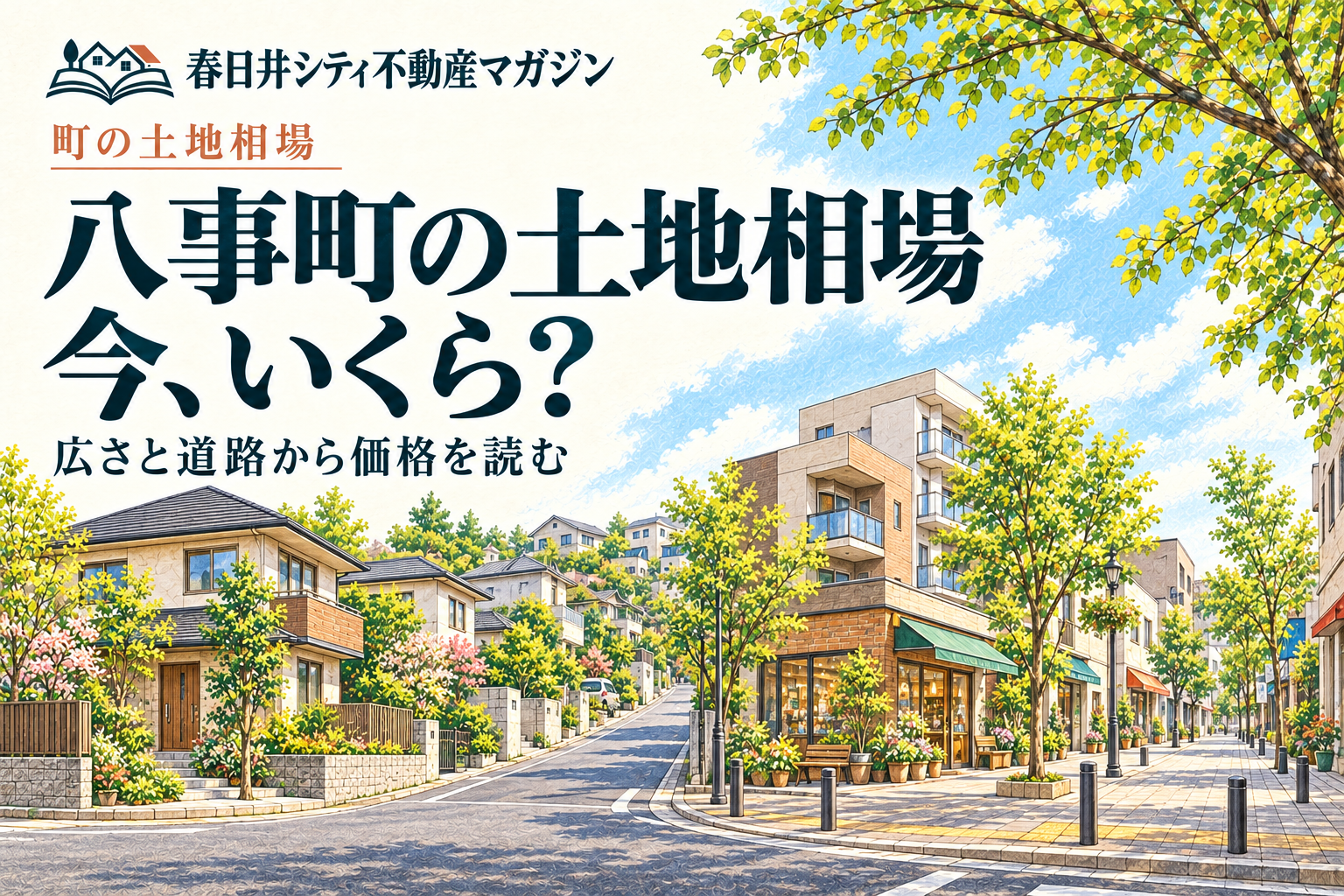 八事町の土地相場、今いくら？ 街並みはイメージイラスト