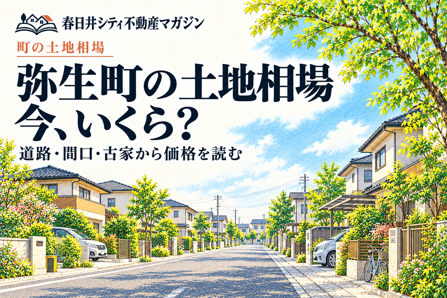 弥生町の土地相場、今いくら？ 街並みはイメージイラスト